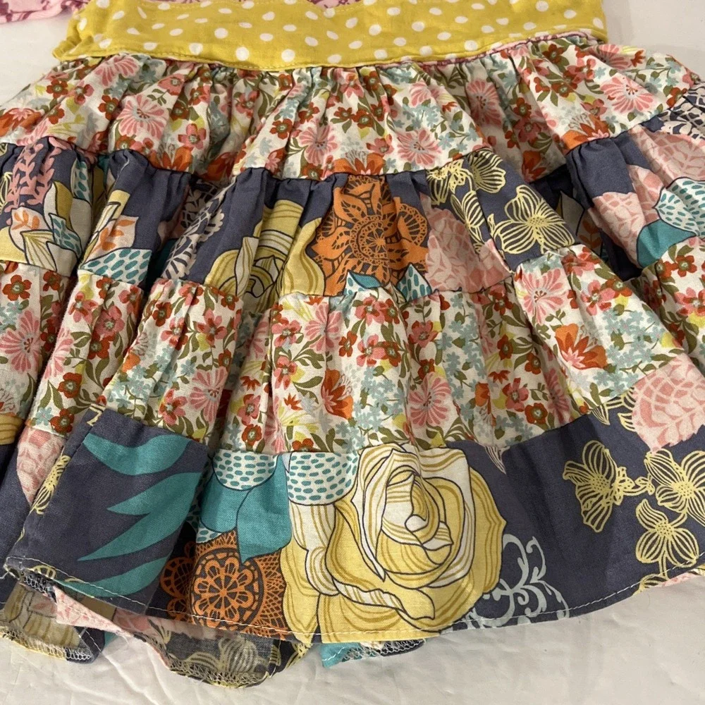 Haute Baby Pieced Tiered Ruffled‎ Dress with Sash Tie Girls Size 18M